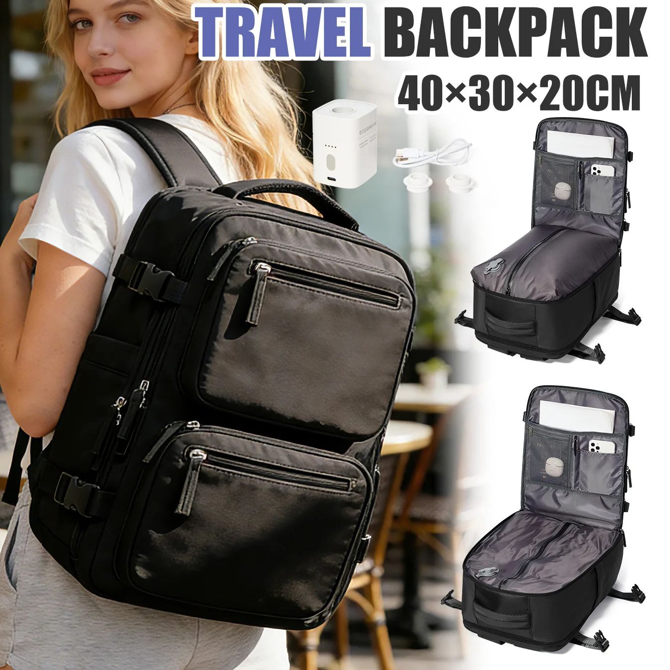 حقيبة ظهر نسائية مع مضخة هواء، - مراجعة Fashion Backpack Women وسعره